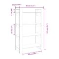 vidaXL Knižnica/deliaca stena sivá 80x35x125 cm masívna borovica