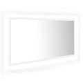 vidaXL Kúpeľňové zrkadlo s LED, biele 90x8,5x37 cm, akryl