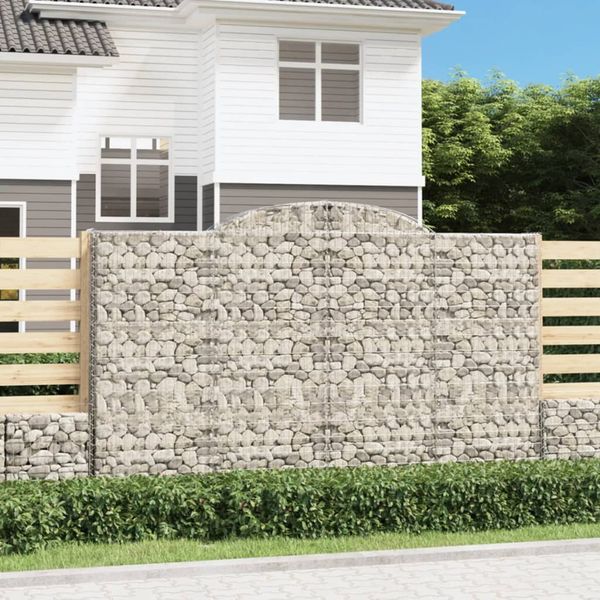 vidaXL Oblúkové gabiónové koše 7ks 300x30x180/200cm pozinkované železo