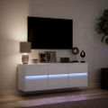 vidaXL Nástenná TV skrinka s LED, biela 130x31x45 cm