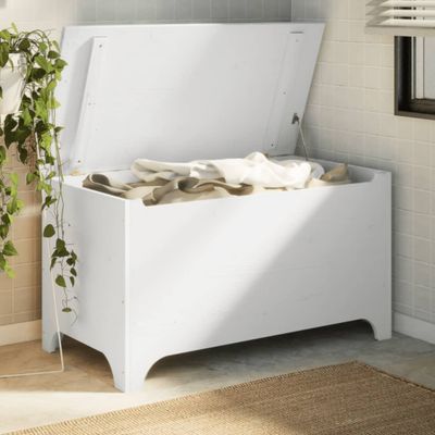 vidaXL Úložný box s vekom RANA biely 100x49x54 cm borovicový masív