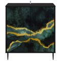 vidaXL Servírovacia skriňa WIJHE Čierny dub 69 x 33 x 76 cm