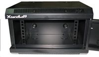 XtendLan 10" stenný rozvodňač 4U 350x280, nosnosť 50 kg, dvere z plexiskla, svarený, čierny
