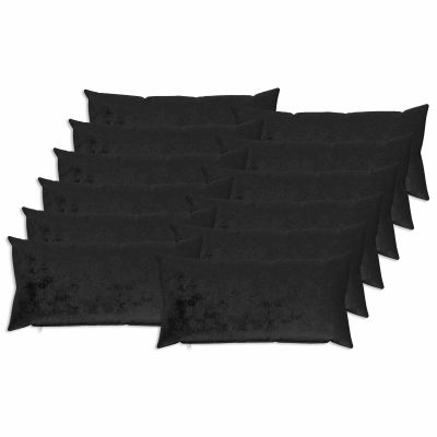 vidaXL Poťah na podložku 12 pcs HEERLEN Čierna 40 x 80 cm Flanel