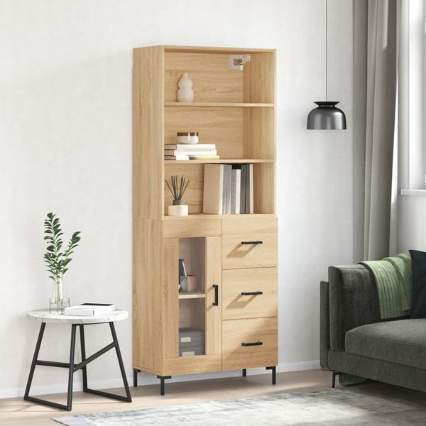 vidaXL Vysoká skrinka dub sonoma 69,5x34x180 cm spracované drevo