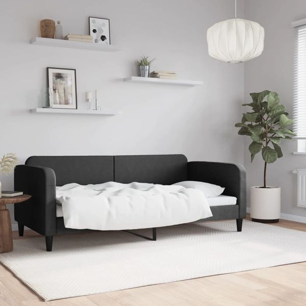 vidaXL Denná posteľ čierna 90x190 cm látka