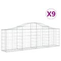 vidaXL Oblúkový gabionový kôš 9 ks 200x30x60/80 cm pozinkované železo