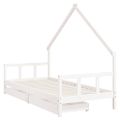 vidaXL Rám detskej postele so zásuvkami biely 90x200 cm mas. borovica