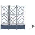 vidaXL Záhradný kvetináč 3 ks Sivá 120 x 40 x 126 cm PP