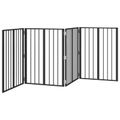 vidaXL Psia brána 4 ks Čierna 60 x 80 cm Pozinkovaná oceľ