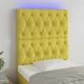 vidaXL Čelo postele s LED zelené 80x7x118/128 cm látka