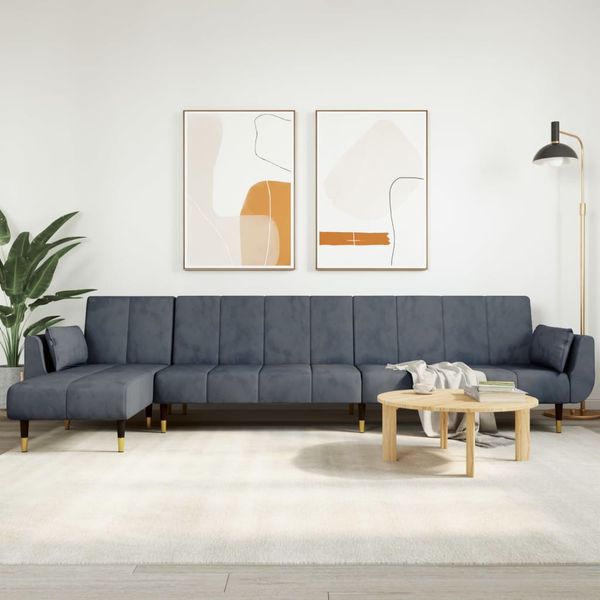 vidaXL Pohovka v tvare L tmavosivá 275x140x70 cm zamat