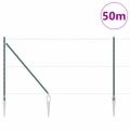 vidaXL Hexagonálny plot s stĺpom 50 x 1 m PVC potiahnutá oceľ Zelená