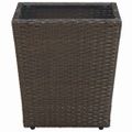 vidaXL Čajový stolík hnedý 41,5x41,5x44 cm polyratan a tvrdené sklo