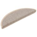vidaXL Schodové rohože 15 ks 56x17x3 cm strieborné polkruhové