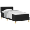 vidaXL Posteľ s pružinovým rámom Čierna 200 x 90 cm látka