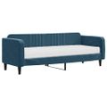 vidaXL Denná posteľ s matracom modrá 80x200 cm zamat