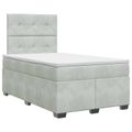 vidaXL Posteľ boxspring s matracom Svetlosivá 120 x 200 cm Zamat