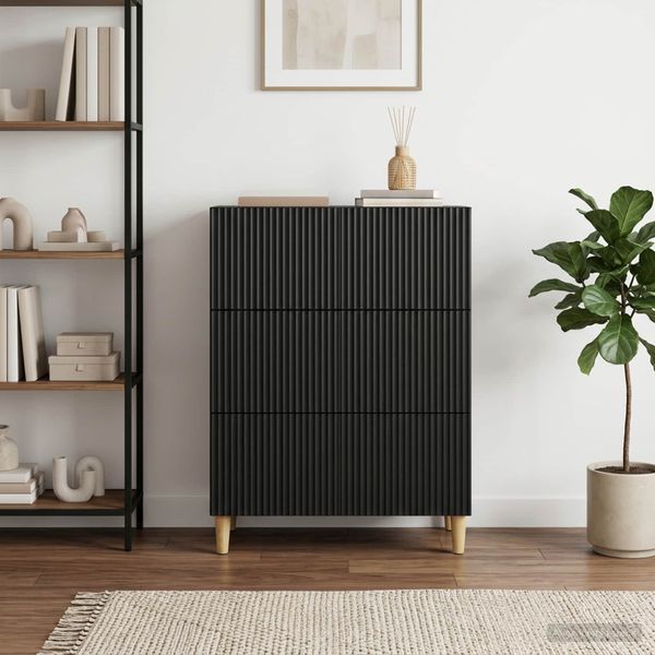 vidaXL Zásuvkový kabinet 66 x 34,5 x 90 cm Kompozitné drevo Čierna