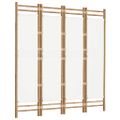vidaXL Skladací 4-panelový paraván 160 cm bambus a plátno