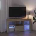 vidaXL Rohový LED TV kabinet Nástenný Sonoma dub 100 x 40 x 50 cm