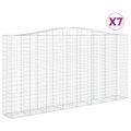 vidaXL Oblúkový gabionový kôš 7 ks 400x50x200/220cm pozinkované železo