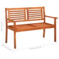 vidaXL 2-miestna záhradná lavica s vankúšom 120 cm eukalyptový masív