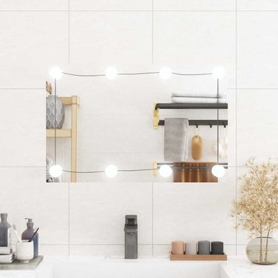 vidaXL Nástenné zrkadlo s LED svetlami 40x60 cm sklo obdĺžnik