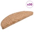 vidaXL Schodové rohože 30 ks 56x17x3 cm béžové, polkruhové