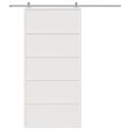 vidaXL Dvere do stodoly biele 100x208 cm masívna borovica