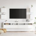 vidaXL Nástenné TV skrinky 4 ks biele 30,5x30x30 cm