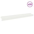 vidaXL Obrubník trávnika 20 ks 100 x 10 x 8 cm Oceľ Biela
