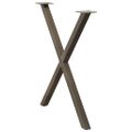vidaXL Nohy k jedálenskému stolu v tvare X, 2 ks, prírodná oceľ, 70 x (72-73) cm, oceľ