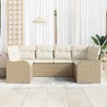 vidaXL Súprava záhradných pohoviek 6 ks Béžová polyratan