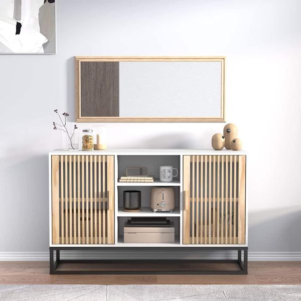 vidaXL Komoda biela 105x30x65 cm kompozitné drevo