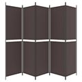vidaXL 5-panelový paraván hnedá 250x200 cm látkový
