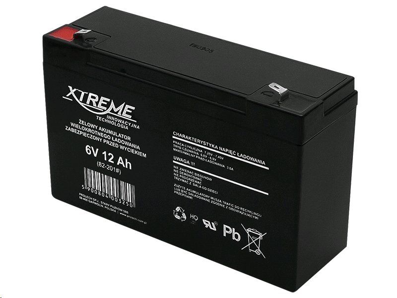 Batéria olověná 6V / 12Ah XTREME / Enerwell bezúdržbový akumulátor