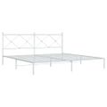 vidaXL Kovový rám postele s čelom biely 200x200 cm