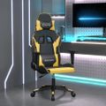 vidaXL Herná stolička čierna a zlatá umelá koža