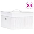 vidaXL Bambusové úložné boxy 4 ks biele