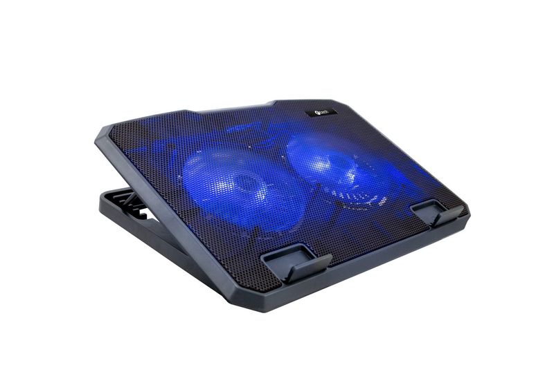 Chladiaca podložka C-TECH CLP-140, 15,6'', 2x 140mm, 2x USB, modré podsvietenie