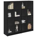 vidaXL Highboard 2 ks Čierny dub 68 x 37 x 142 cm Kompozitné drevo