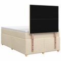 vidaXL Posteľ boxspring s matracom Krémová 120 x 190 cm Látka