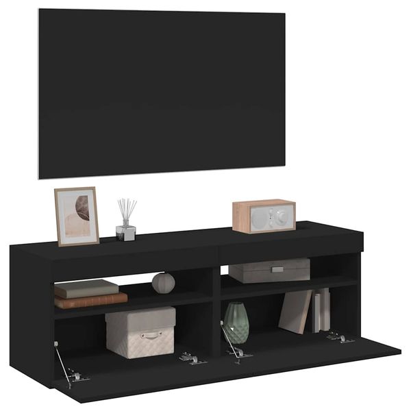 vidaXL TV skrinky s LED svetlami 2 ks čierne 60x35x40 cm