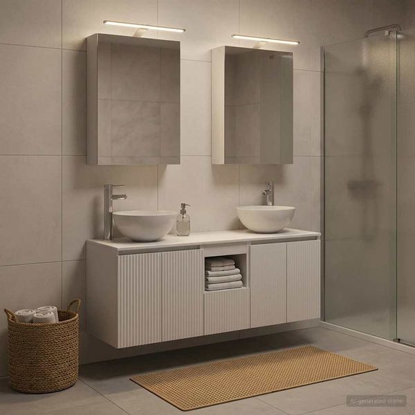 vidaXL Set kabinetov do kúpeľne 5 pcs Biela 50 x 14,5 x 70 cm