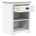 vidaXL Nočný stolík BODO biely 53x38,5x67 cm borovicový masív