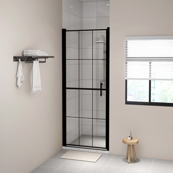 vidaXL Sprchové dvere čierne 81x195 cm tvrdené sklo