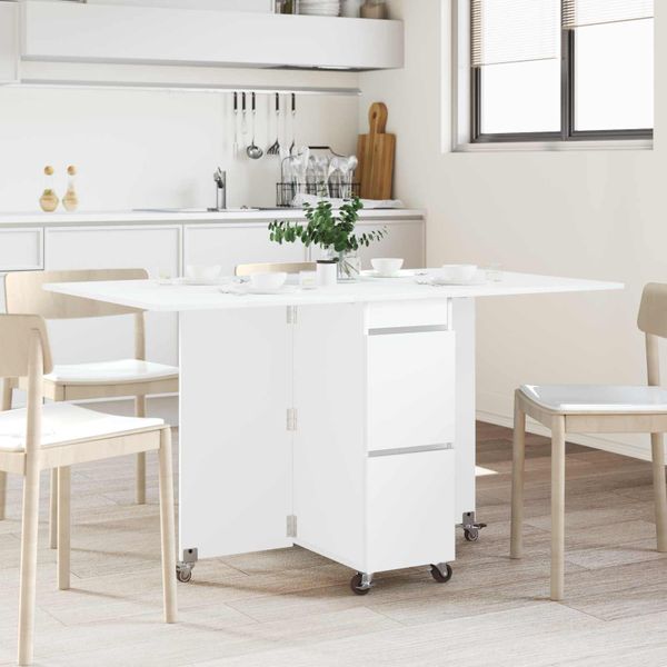 vidaXL Jedálenský stôl 2 pcs 140 x 80 x 77 cm Kompozitné drevo Biela