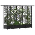 vidaXL Vyvýšený záhon s mriežkou a strechou Čierna 202,5 x 40 x 121 cm