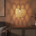 vidaXL Tienidlo na lampu hnedé Ø23x28 cm prútené